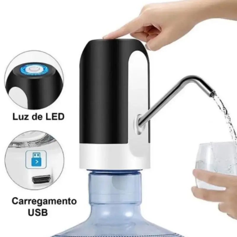 Bomba Elétrica Universal com Carregamento USB para Galão de Água