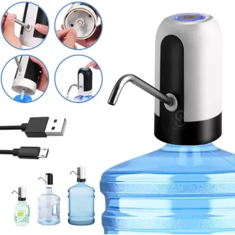 Bomba Elétrica Universal com Carregamento USB para Galão de Água