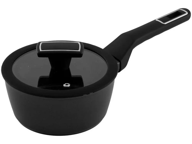 Jogo de Panelas Brinox Revestimento Cerâmico de Alumínio Preto 5 Peças Carbon Ceramic Life