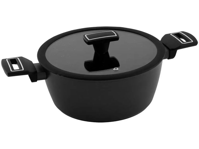 Jogo de Panelas Brinox Revestimento Cerâmico de Alumínio Preto 5 Peças Carbon Ceramic Life